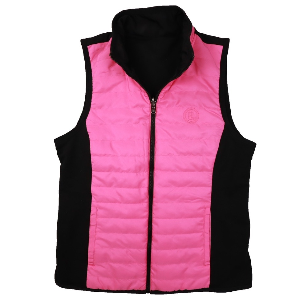 Lauren Ralph Lauren Reversible‎ Vest Women's Medium Pink Black Outdoor Ski